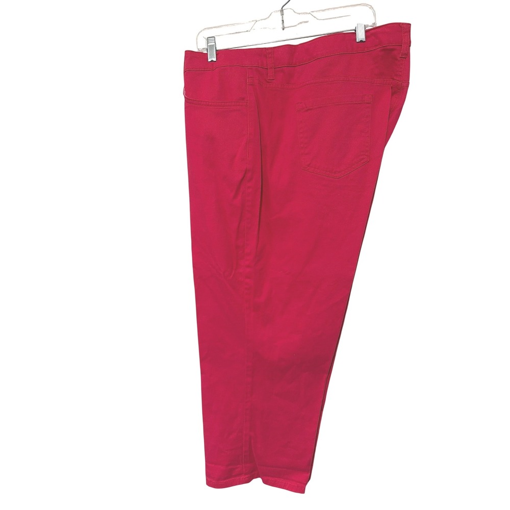 Jones New York Jeans Chelsea Cuffed Capri Fuchsia Red Stretch Pants Womens 24W